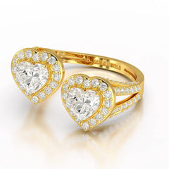 2.22 CT Heart Cut Lab Diamond Ring Jama Jewels