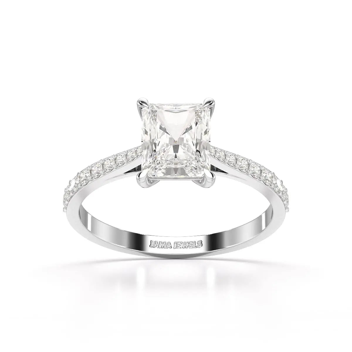 2.28 CT Solitaire Emerald Cut Lab Diamond Ring