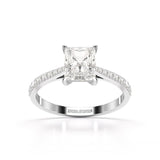 2.28 CT Solitaire Emerald Cut Lab Diamond Ring