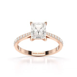2.28 CT Solitaire Emerald Cut Lab Diamond Ring