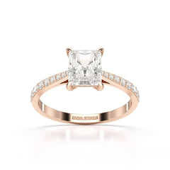 2.28 CT Solitaire Emerald Cut Lab Diamond Ring