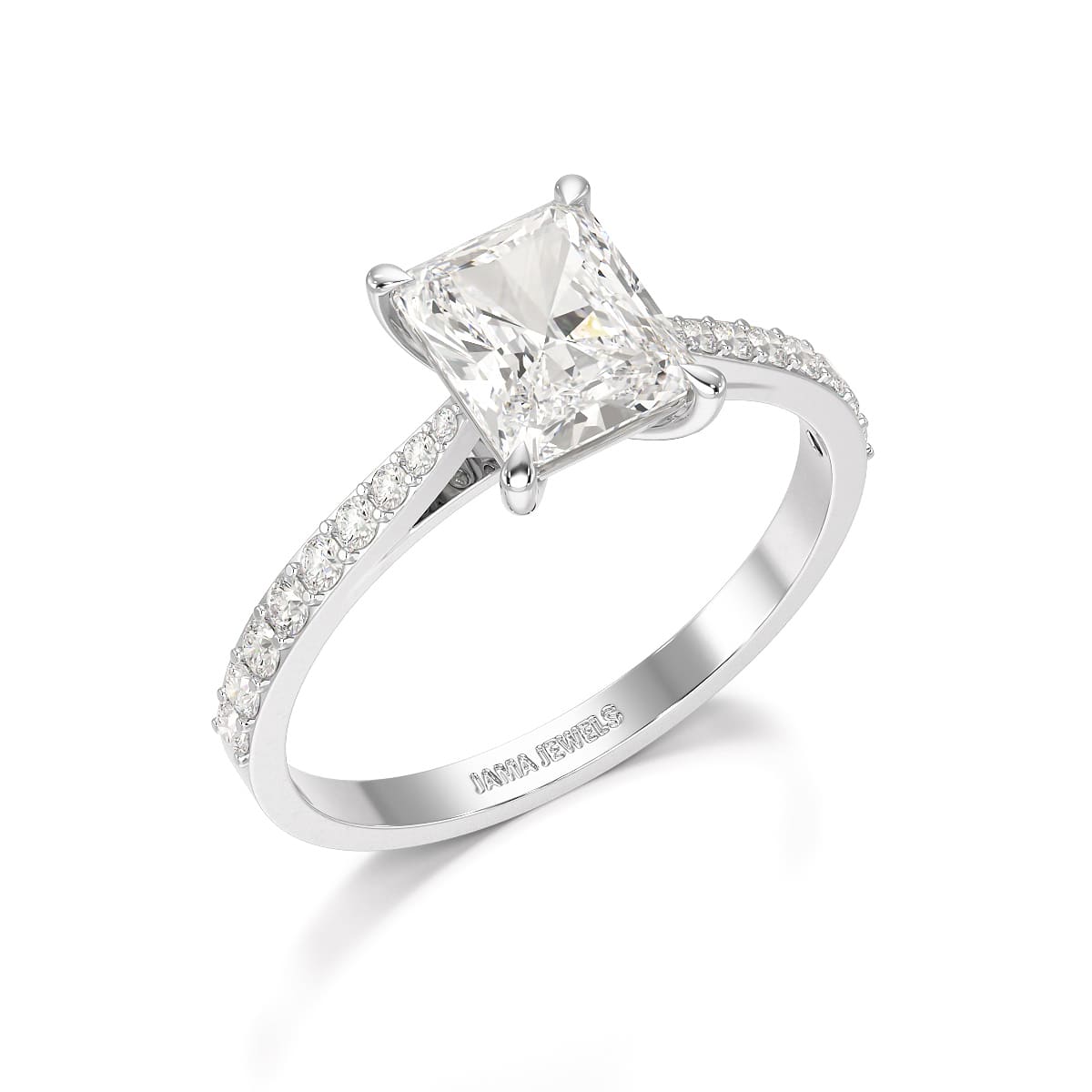 2.28 CT Solitaire Emerald Cut Lab Diamond Ring
