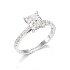 2.28 CT Solitaire Emerald Cut Lab Diamond Ring