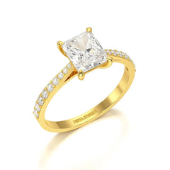 2.28 CT Solitaire Emerald Cut Lab Diamond Ring