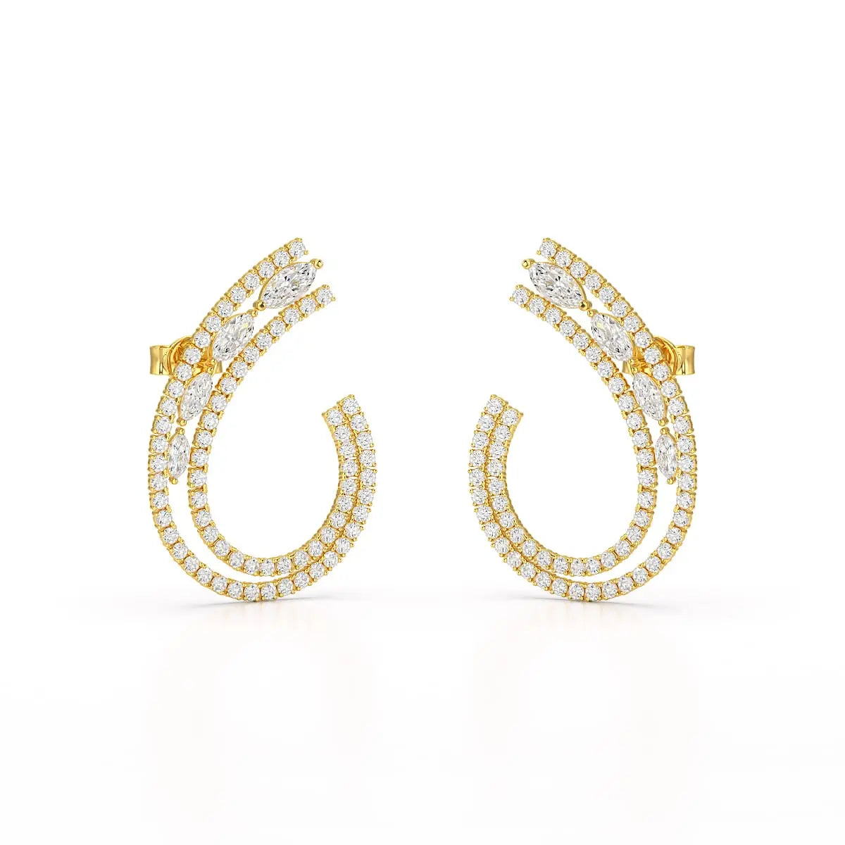 2.2 CT Lab Diamond Marquise Cut Stud Earrings Jama Jewels
