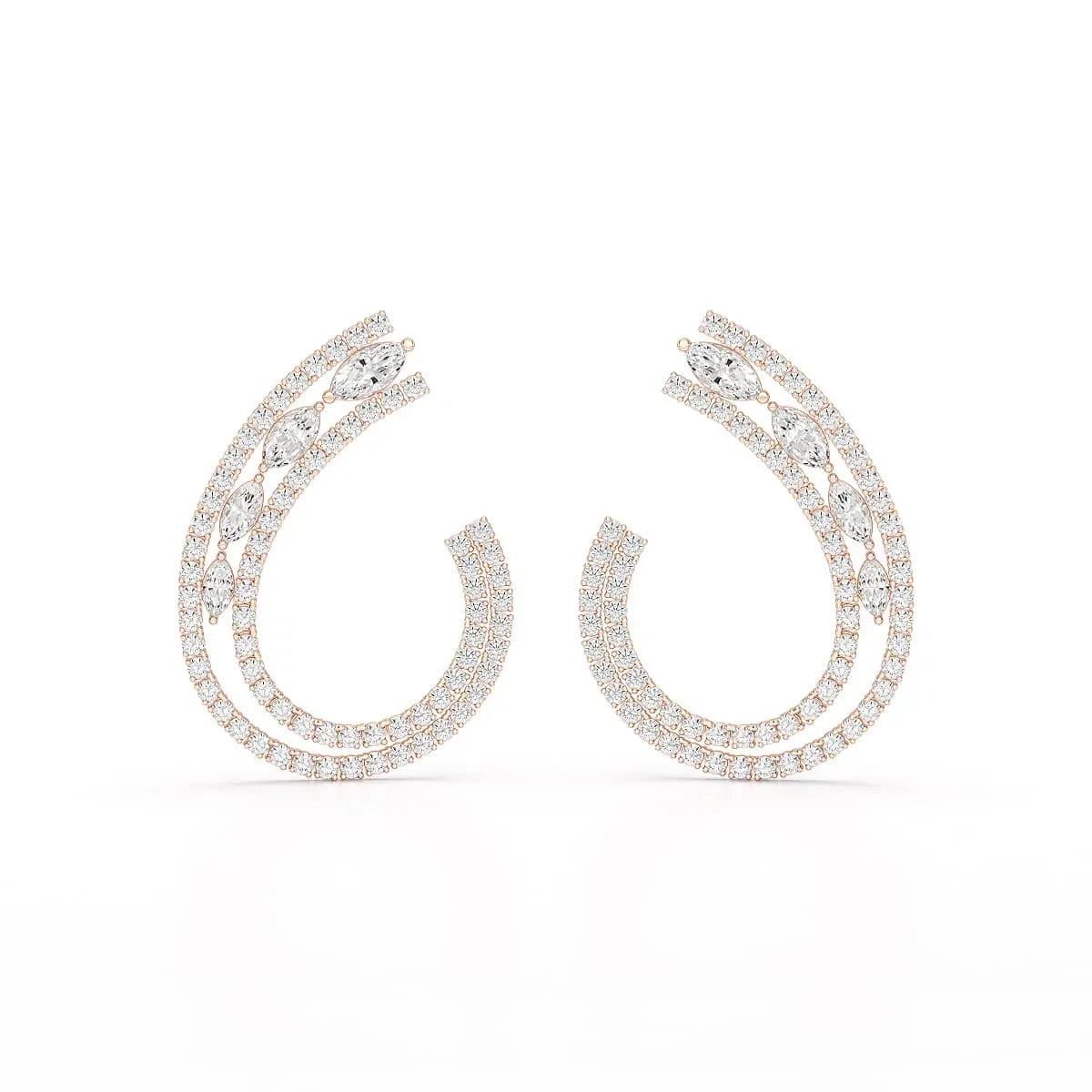 2.2 CT Lab Diamond Marquise Cut Stud Earrings Jama Jewels