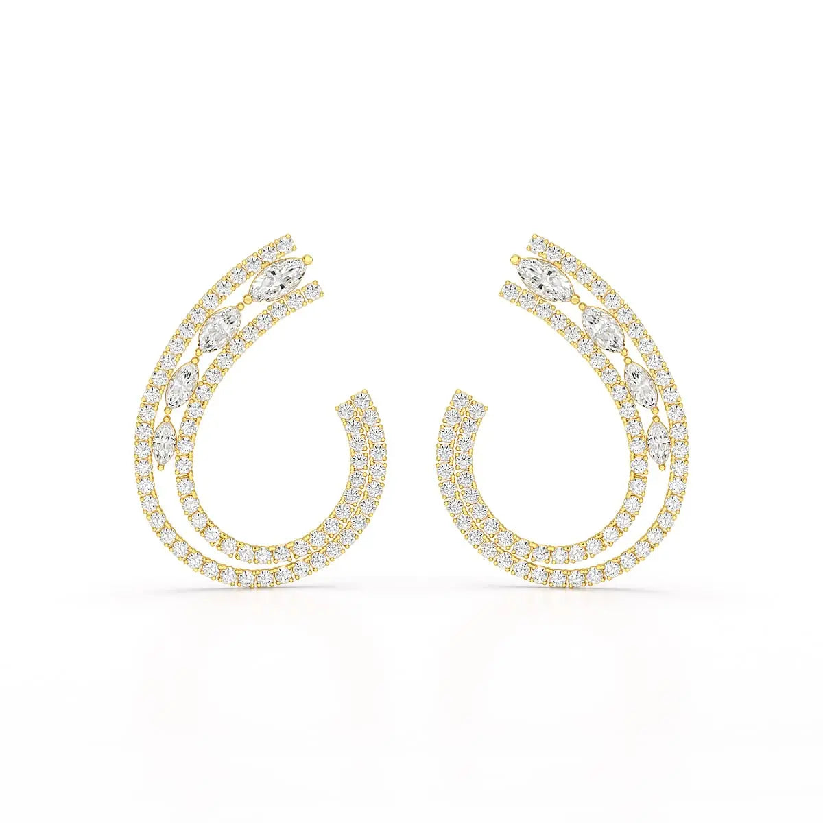 2.2 CT Lab Diamond Marquise Cut Stud Earrings Jama Jewels