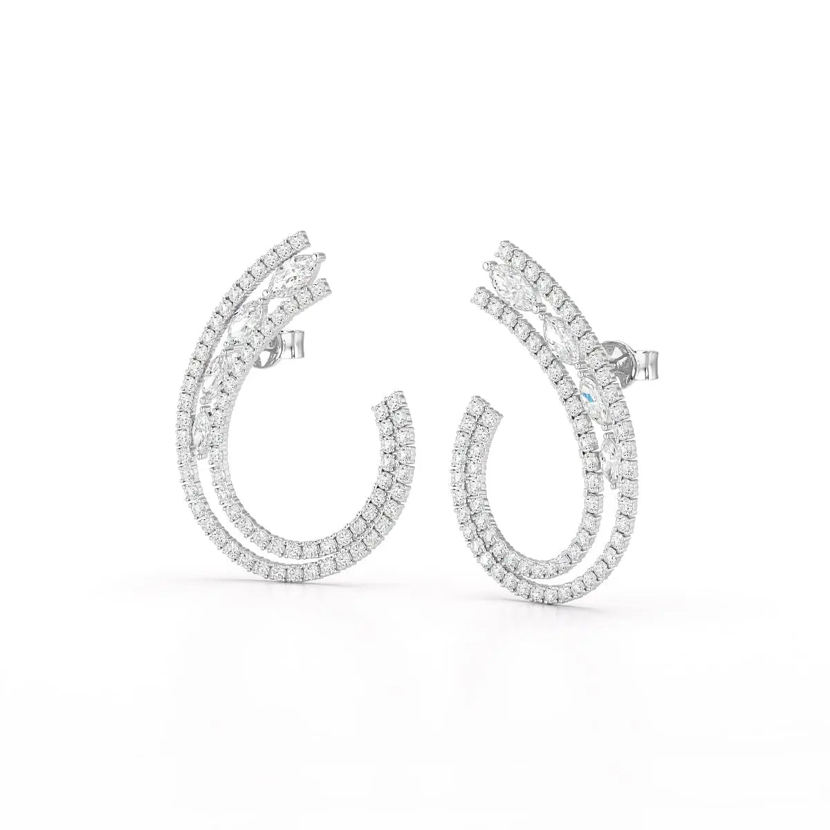 2.2 CT Lab Diamond Marquise Cut Stud Earrings Jama Jewels
