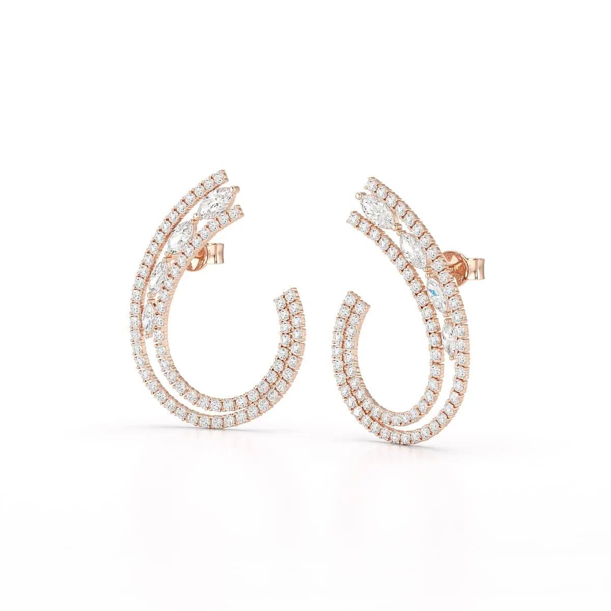 2.2 CT Lab Diamond Marquise Cut Stud Earrings Jama Jewels