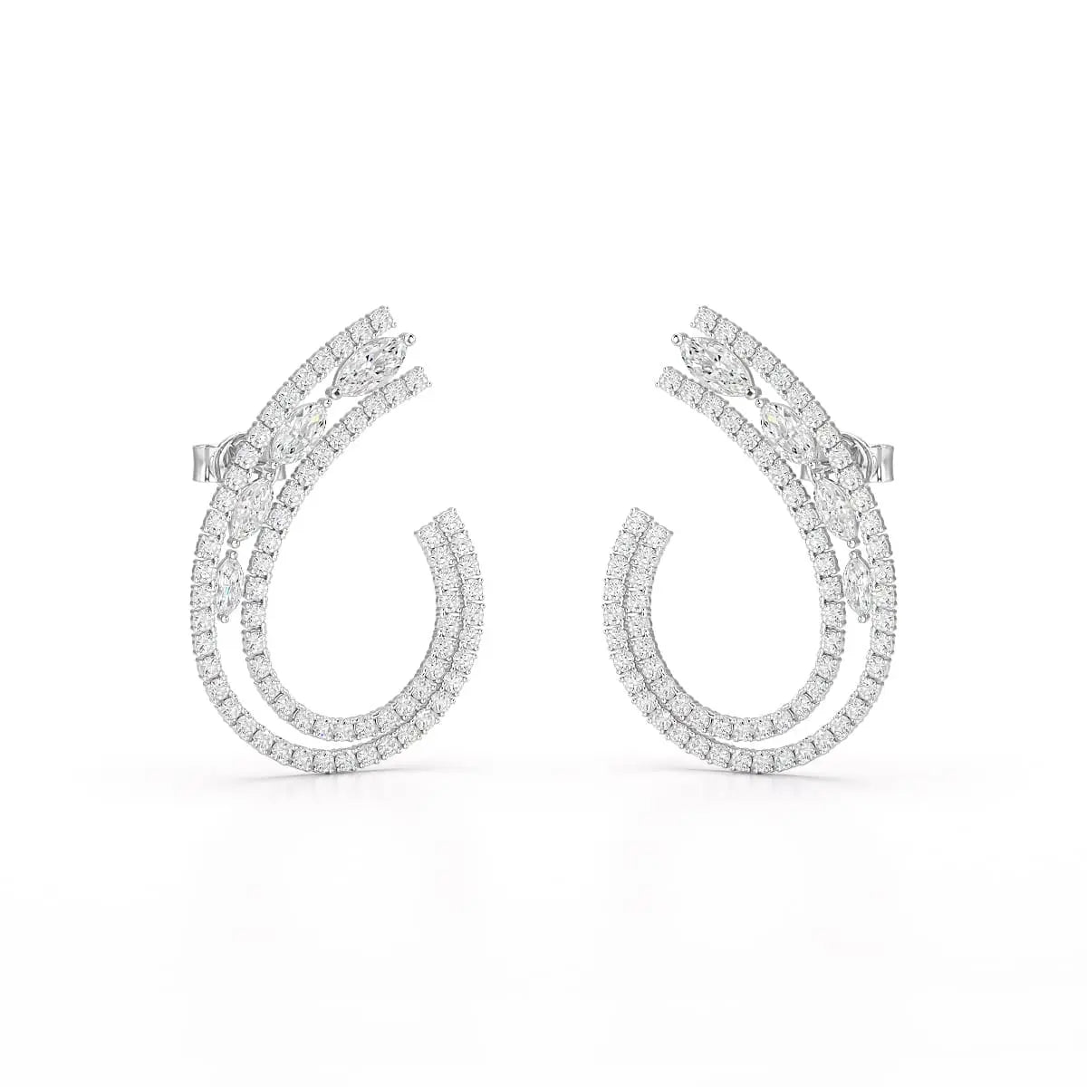 2.2 CT Lab Diamond Marquise Cut Stud Earrings Jama Jewels