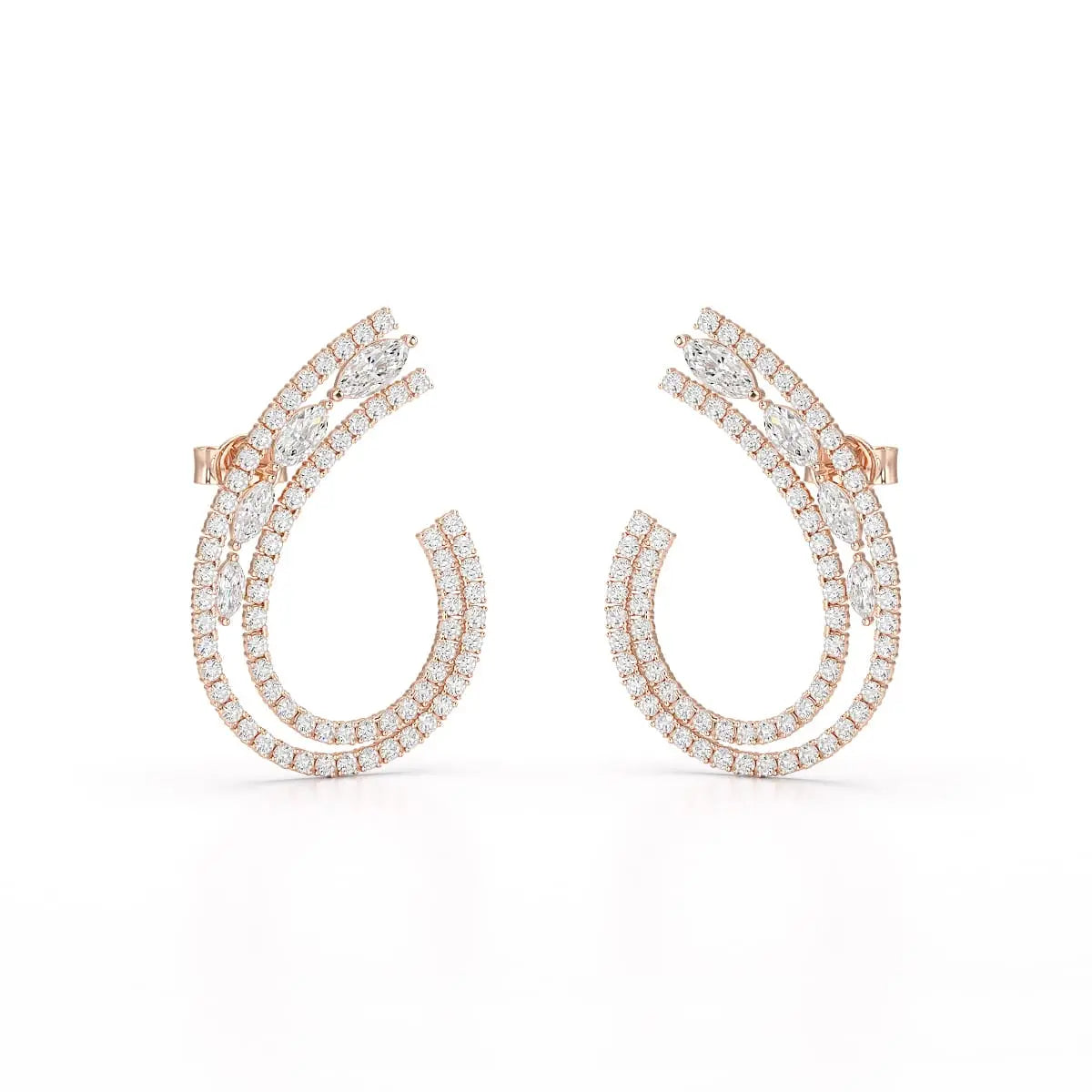 2.2 CT Lab Diamond Marquise Cut Stud Earrings Jama Jewels