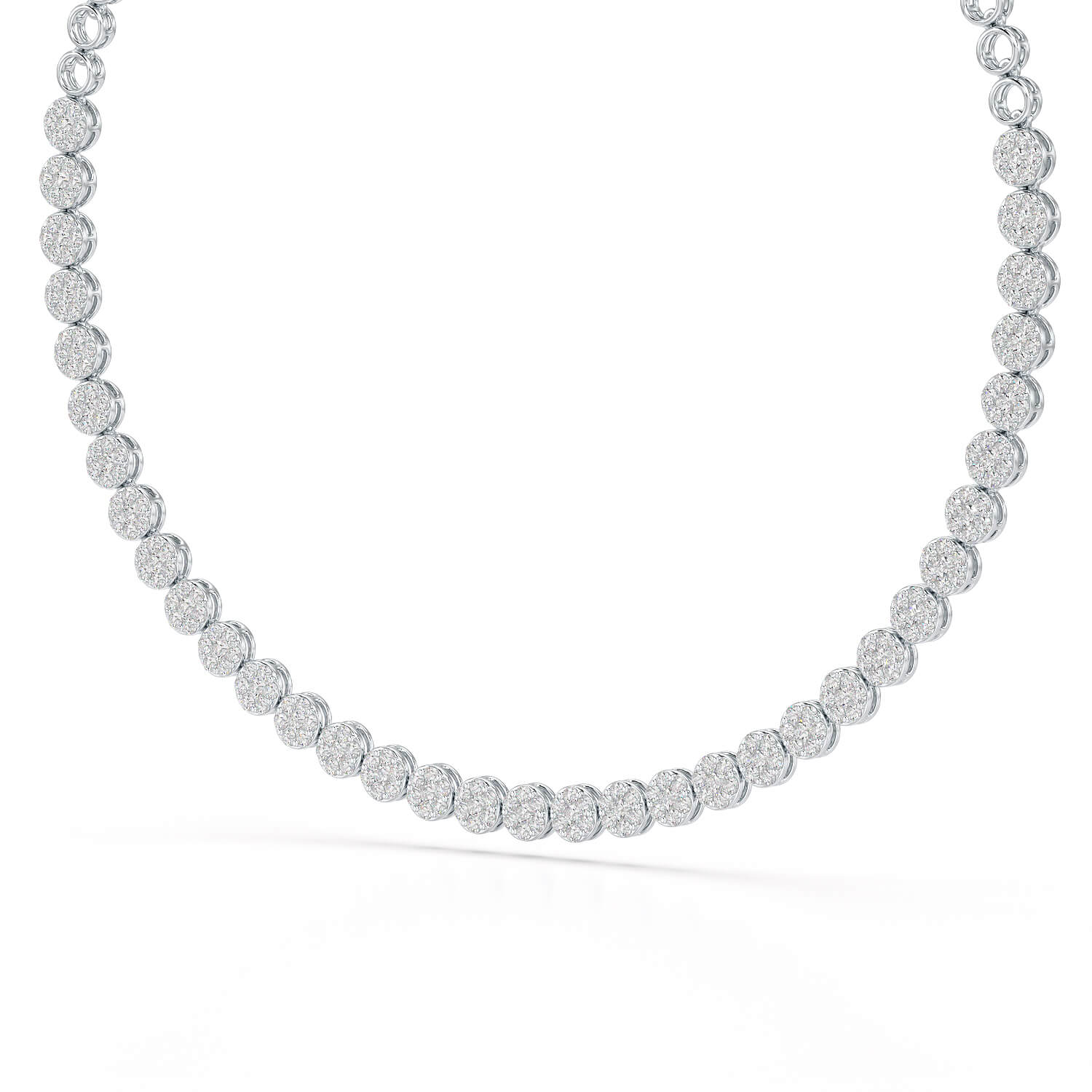 6.77 Carat Lab Diamond Riviere Necklace