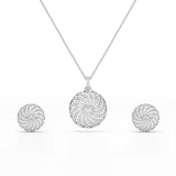 2.33 CT Round Cut Lab Diamond Earring and Pendant Set