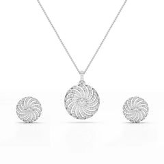 2.33 CT Round Cut Lab Diamond Earring and Pendant Set