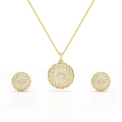 2.33 CT Round Cut Lab Diamond Earring and Pendant Set