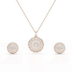 2.33 CT Round Cut Lab Diamond Earring and Pendant Set