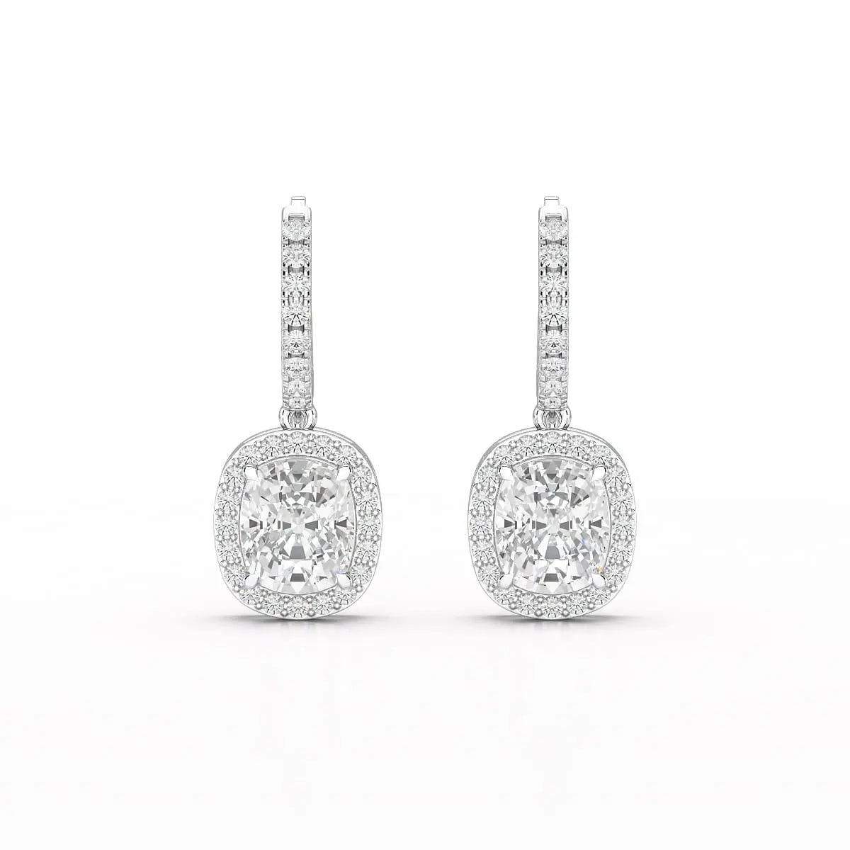 2.34 CT Lab Diamond Dangle Hoop Earrings Jama Jewels