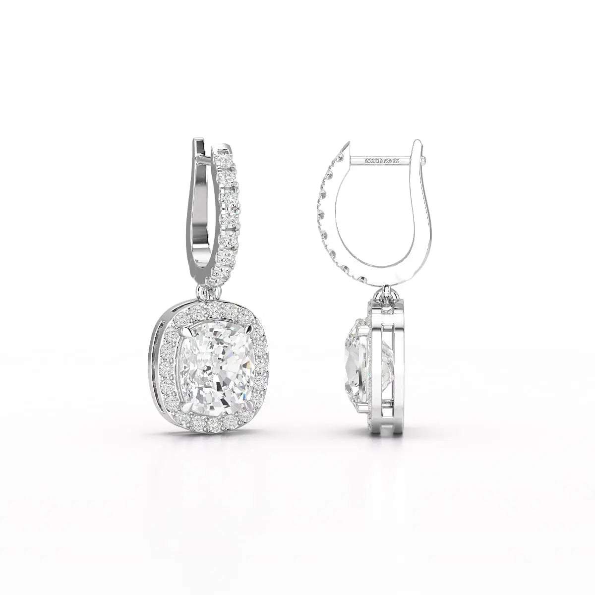 2.34 CT Lab Diamond Dangle Hoop Earrings Jama Jewels