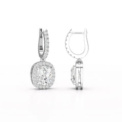 2.34 CT Lab Diamond Dangle Hoop Earrings Jama Jewels