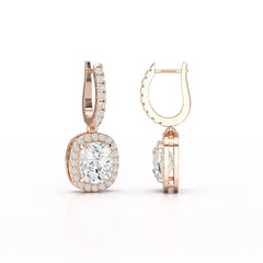 2.34 CT Lab Diamond Dangle Hoop Earrings Jama Jewels