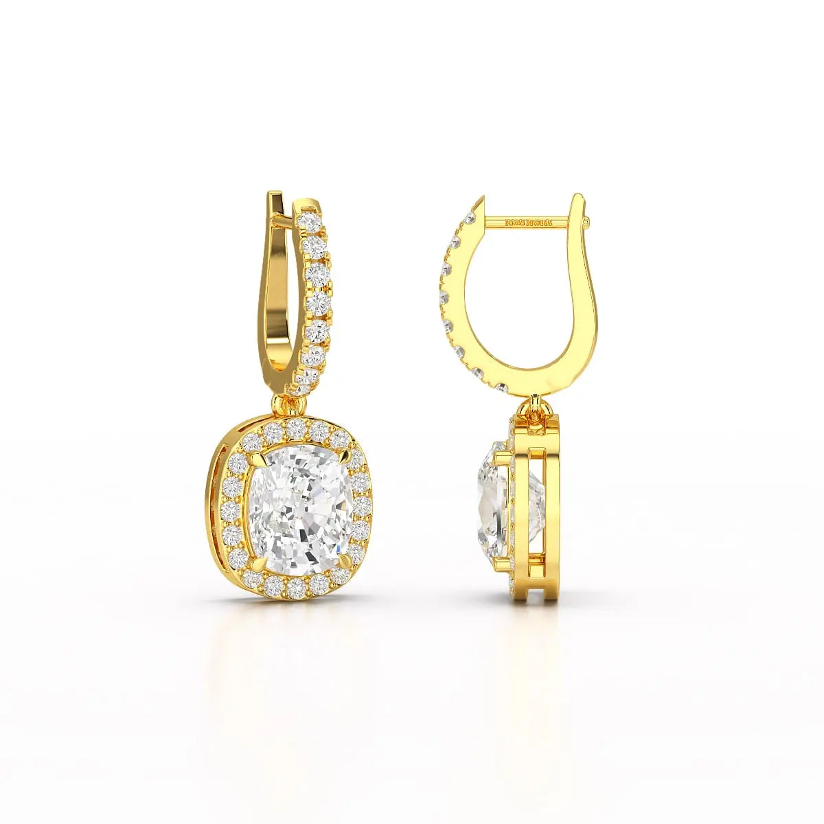 2.34 CT Lab Diamond Dangle Hoop Earrings Jama Jewels