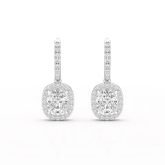 2.34 CT Lab Diamond Dangle Hoop Earrings Jama Jewels