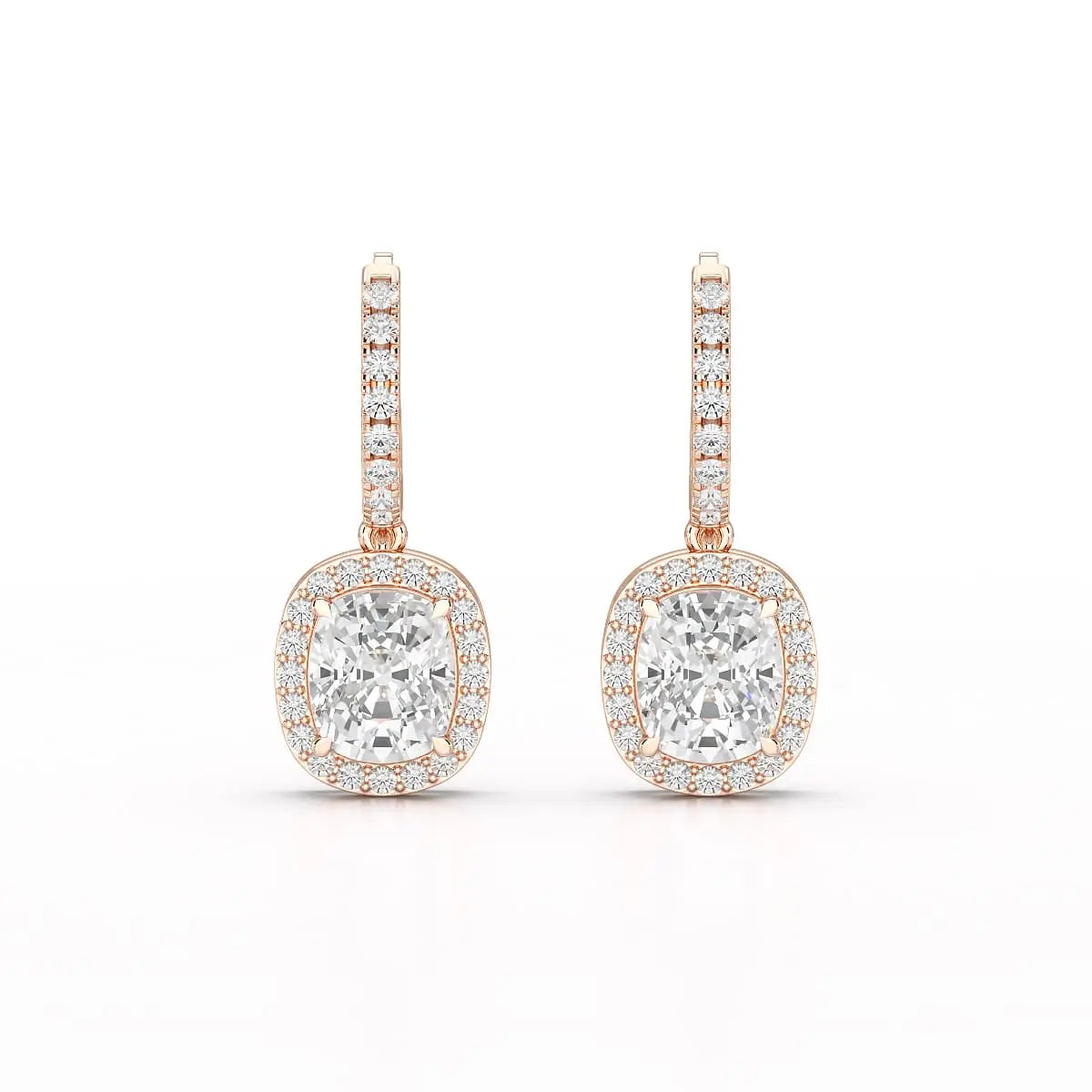 2.34 CT Lab Diamond Dangle Hoop Earrings Jama Jewels