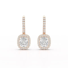 2.34 CT Lab Diamond Dangle Hoop Earrings Jama Jewels
