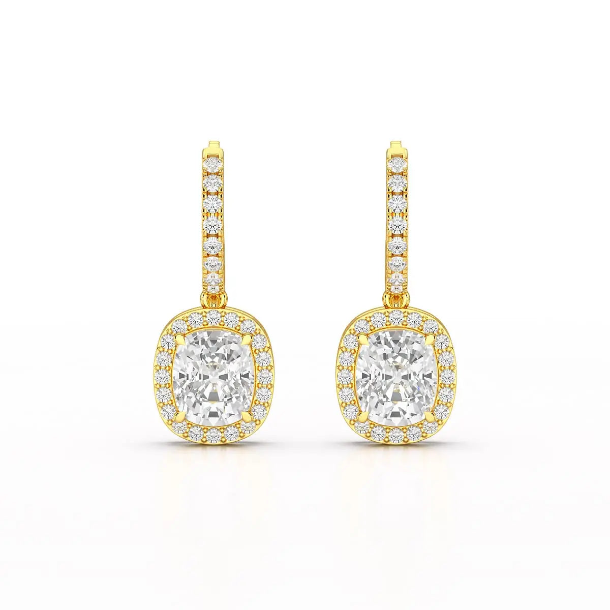 2.34 CT Lab Diamond Dangle Hoop Earrings Jama Jewels