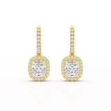 2.34 CT Lab Diamond Dangle Hoop Earrings