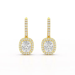2.34 CT Lab Diamond Dangle Hoop Earrings Jama Jewels