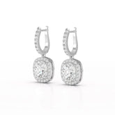 2.34 CT Lab Diamond Dangle Hoop Earrings Jama Jewels