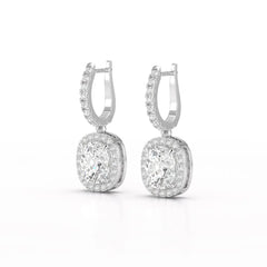 2.34 CT Lab Diamond Dangle Hoop Earrings Jama Jewels