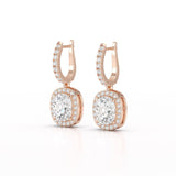 2.34 CT Lab Diamond Dangle Hoop Earrings