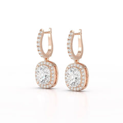 2.34 CT Lab Diamond Dangle Hoop Earrings Jama Jewels
