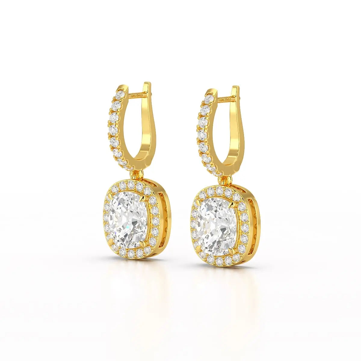 2.34 CT Lab Diamond Dangle Hoop Earrings Jama Jewels