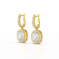 2.34 CT Lab Diamond Dangle Hoop Earrings Jama Jewels