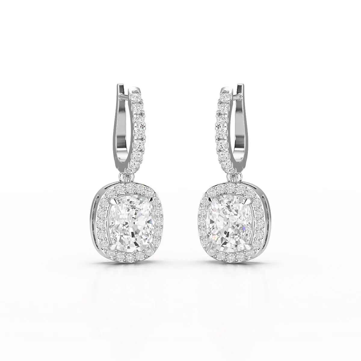 2.34 CT Lab Diamond Dangle Hoop Earrings Jama Jewels