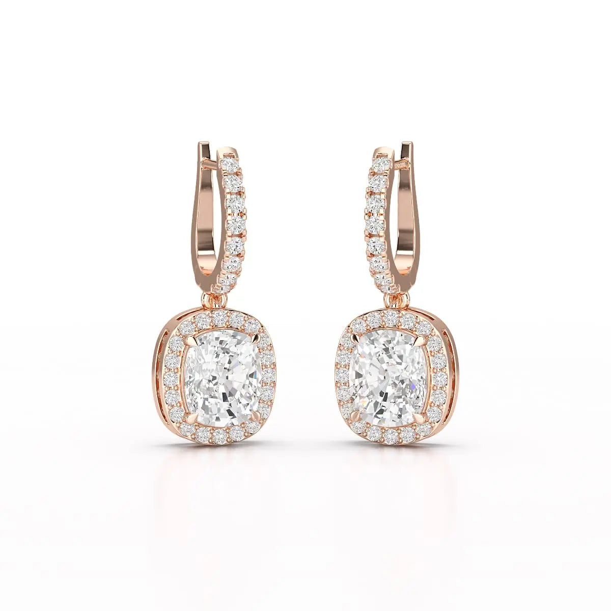 2.34 CT Lab Diamond Dangle Hoop Earrings Jama Jewels