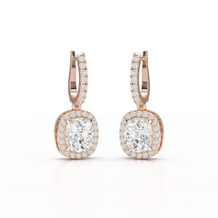 2.34 CT Lab Diamond Dangle Hoop Earrings Jama Jewels
