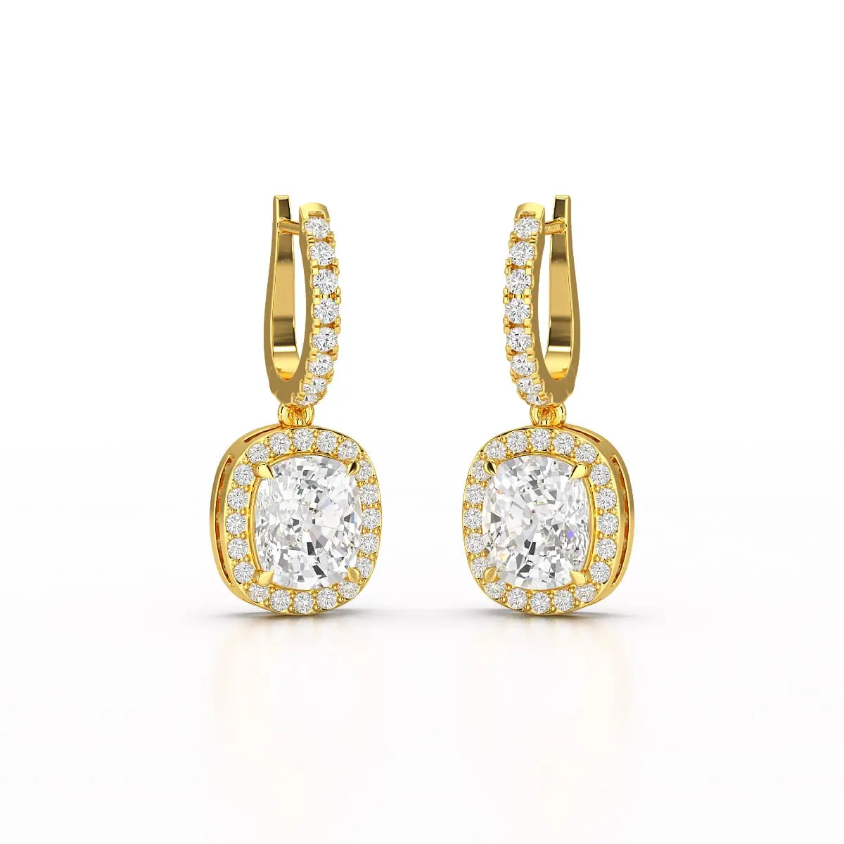 2.34 CT Lab Diamond Dangle Hoop Earrings Jama Jewels