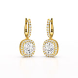 2.34 CT Lab Diamond Dangle Hoop Earrings