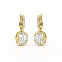 2.34 CT Lab Diamond Dangle Hoop Earrings Jama Jewels