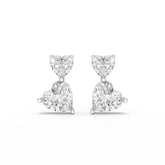 2.34 CT Lab Diamond Heart Cut Earrings