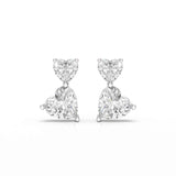2.34 CT Lab Diamond Heart Cut Earrings