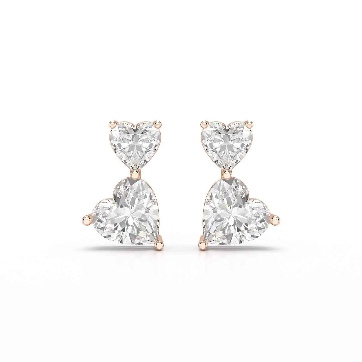 2.34 CT Lab Diamond Heart Cut Earrings Jama Jewels