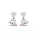 2.34 CT Lab Diamond Heart Cut Earrings