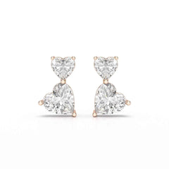 2.34 CT Lab Diamond Heart Cut Earrings Jama Jewels
