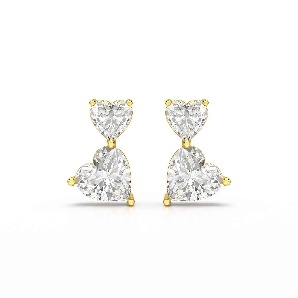 2.34 CT Lab Diamond Heart Cut Earrings Jama Jewels