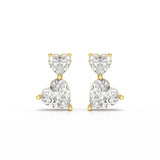 2.34 CT Lab Diamond Heart Cut Earrings